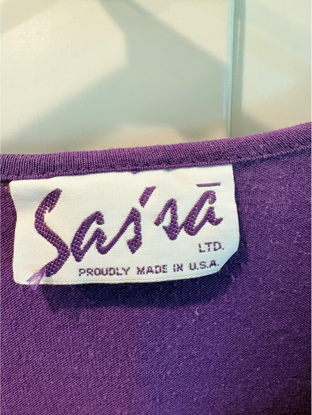 Vintage Sasza Purple Long Sleeve Blouse with Lace and Fringe Detail - Picture 2 of 10
